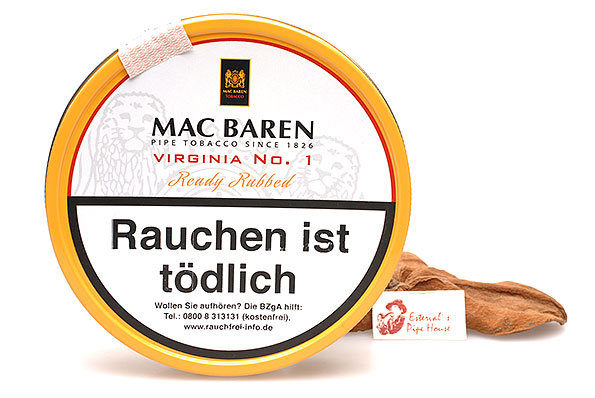 Mac Baren Virginia No. 1 Ready Rubbed Pipe tobacco 100g Tin Mac Baren Virginia No. 1 Ready Rubbed Pipe tobacco 100g Tin