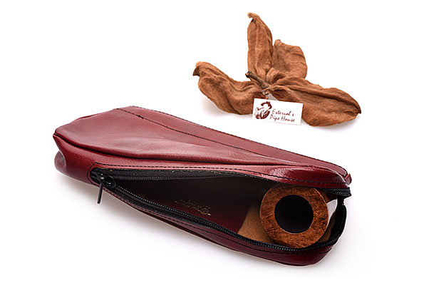 Mano Leder Tabakbeutel Detailansicht Zubeh�rfach mit Pfeife