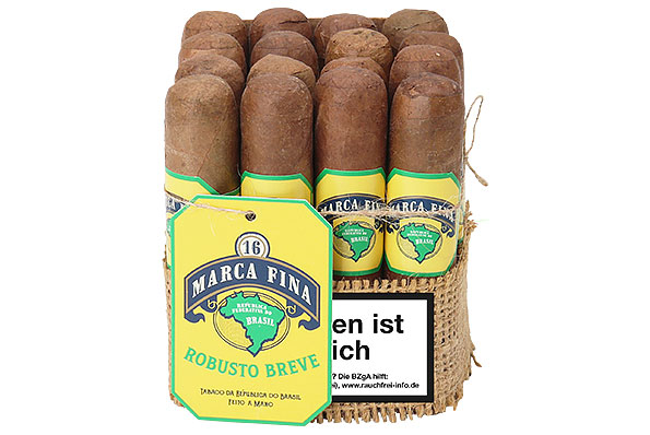 Marca Fina Brasil Robusto Breve (Short Robusto) 16 Zigarren  Marca Fina Brasil Robusto Breve (Short Robusto) 16 Zigarren