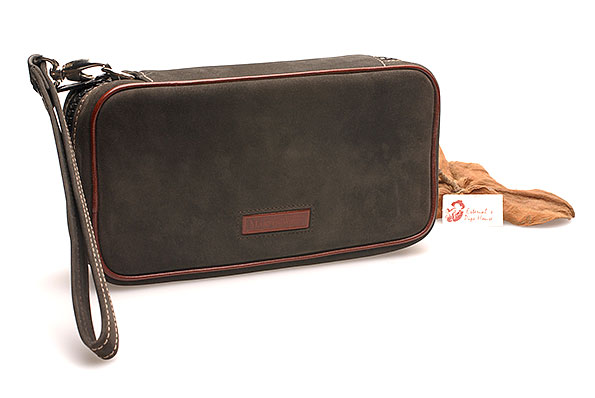 Wess Design Rind Velour Fettleder für 3 Pfeifen - gebraucht Wess Design Rind Velour Fettleder für 3 Pfeifen - gebraucht