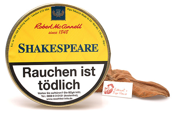 McConnell Heritage Shakespeare Pipe tobacco 50g Tin McConnell Heritage Shakespeare Pipe tobacco 50g Tin