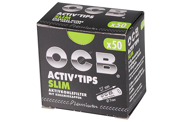 OCB Activ'Tips Slim Activated Carbon Filter 7mm (50 Filters) OCB Activ'Tips Slim Activated Carbon Filter 7mm (50 Filters)