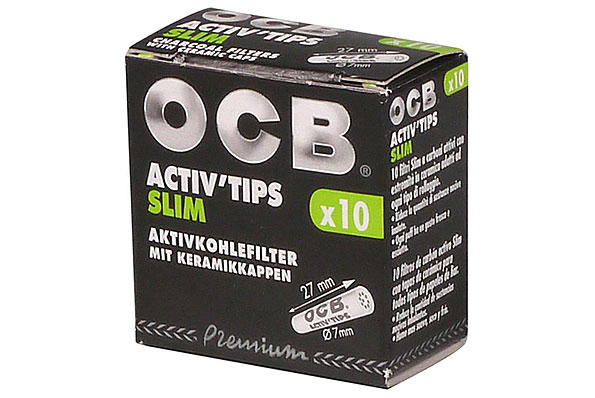 OCB Activ'Tips Slim Carbon Filter 7mm (10 Filters) OCB Activ'Tips Slim Carbon Filter 7mm (10 Filters)