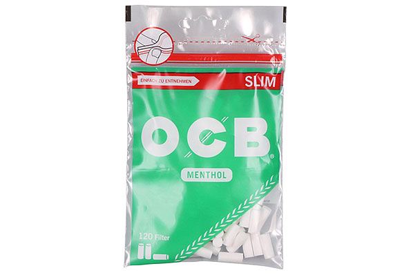 OCB Rolling Filters Slim Menthol 6mm (120 Filters) OCB Rolling Filters Slim Menthol 6mm (120 Filters)