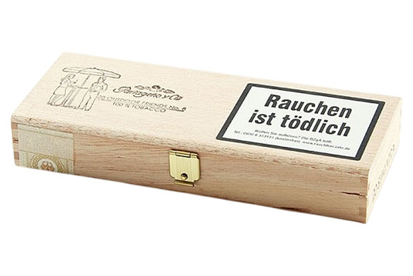 Partageno y Cia 8S Outdoor Friends No. 8 Sumatra Short Zigarillo - Detailansicht des hellen Sumatra Deckblatts