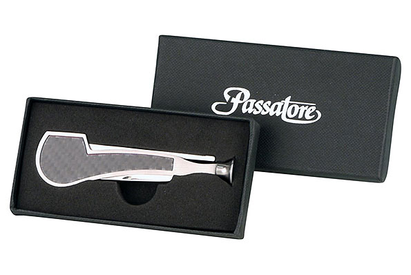 Passatore Pfeifenmesser Carbon 3-tlg. Pfeifenform Passatore Pfeifenmesser Carbon 3-tlg. Pfeifenform