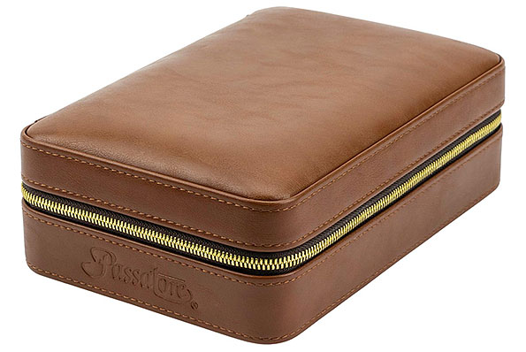 Passatore travel humidor leather look light brown for 4 cigars Passatore travel humidor leather look light brown for 4 cigars