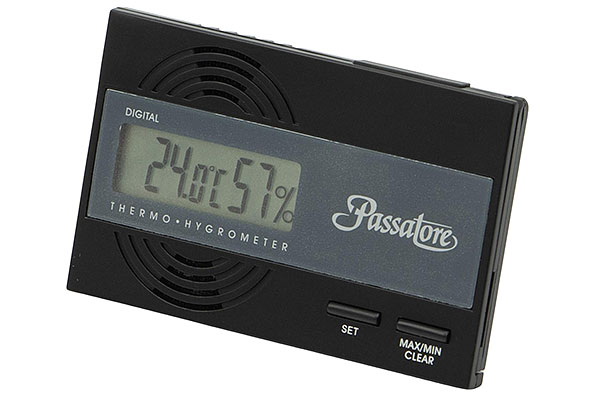 Passatore Digital Hygro/Thermometer Schwarz mit Magnet & Stand Passatore Digital Hygro/Thermometer Schwarz mit Magnet & Stand