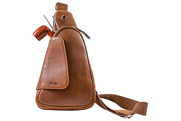 Passatore Leder Braun Sling-Tasche für 2 Pfeifen Passatore Leder Braun Sling-Tasche für 2 Pfeifen