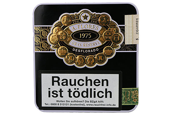 PDR A. Flores 1975 Gran Reserva Desflorado Half Corona 5 Cigars  PDR A. Flores 1975 Gran Reserva Desflorado Half Corona 5 Cigars