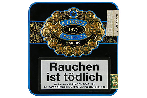 PDR A. Flores 1975 Gran Reserva Maduro Half Corona 5 Zigarren PDR A. Flores 1975 Gran Reserva Maduro Half Corona 5 Zigarren