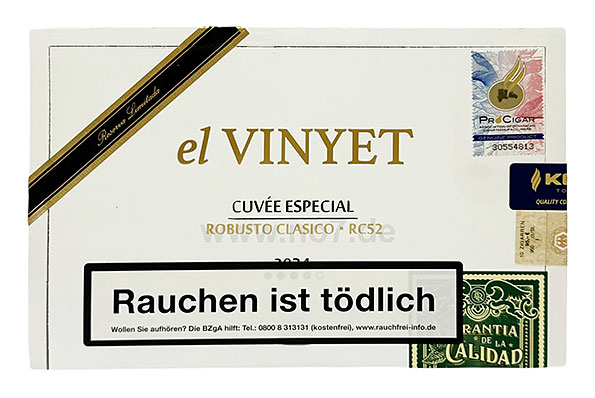 PDR El Vinyet Cuvee E. 2024 RC 52 Robusto Clasico 10 Cigars  PDR El Vinyet Cuvee E. 2024 RC 52 Robusto Clasico 10 Cigars