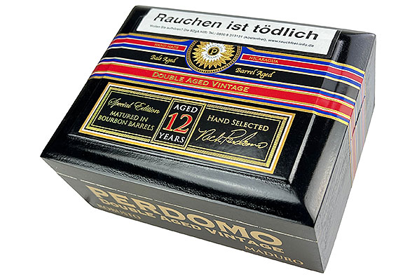 Perdomo Double Aged 12 Year Vintage Maduro Robusto 24er Kiste geschlossen