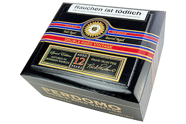 Perdomo Double Aged 12 Year Vintage Maduro Gordo Extra 24er Kiste geschlossen