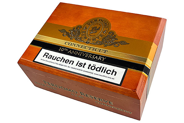 Perdomo Reserve 10th Anniversary Connecticut Super Toro 25er Kiste geschlossen