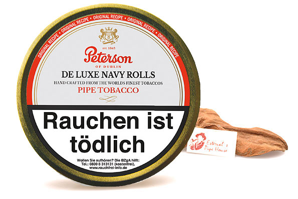 Peterson De Luxe Navy Rolls Pipe tobacco 50g Tin Peterson De Luxe Navy Rolls Pipe tobacco 50g Tin