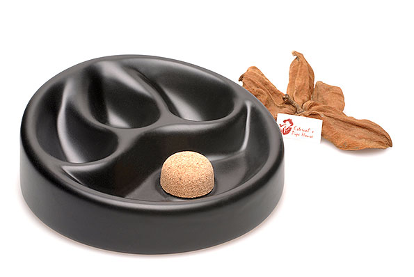 Pipe Ashtray Ceramic black Matt for three Pipes