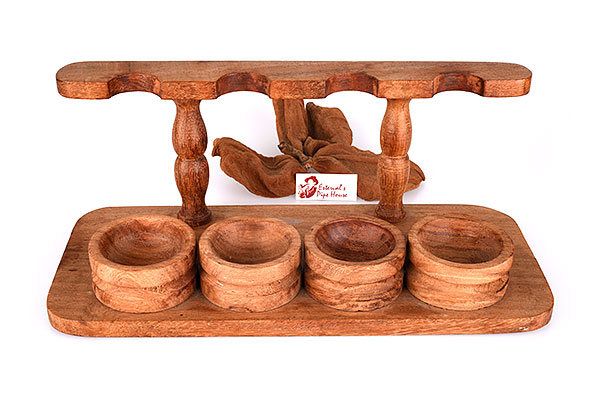 Wooden Pipe Stand for 4 Pipes Estate  Wooden Pipe Stand for 4 Pipes Estate