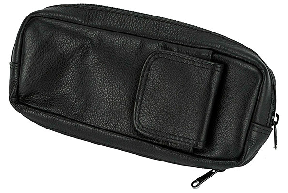 Pipe Bag Leather Black for 1 Pipe