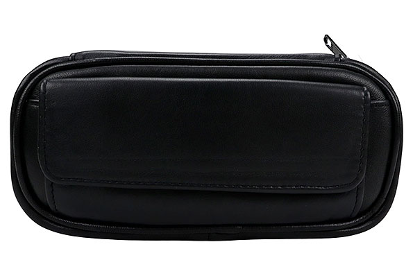 Pfeifentasche Schafnappa Schwarz f�r 2 Pfeifen