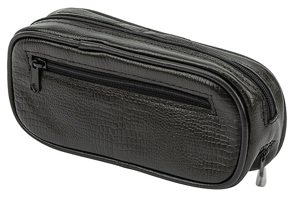 Pfeifentasche Leder Schwarz Snake Print f�r 2 Pfeifen
