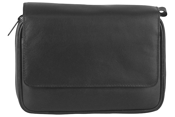 Pfeifentasche Leder Schwarz f�r 4 Pfeifen