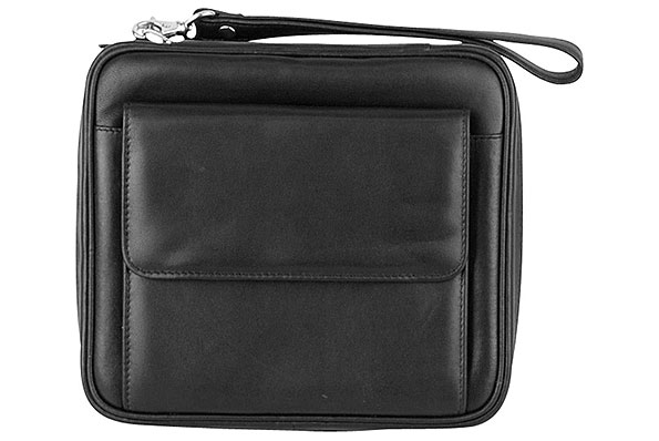 Pfeifentasche Leder Schwarz f�r 6 Pfeifen