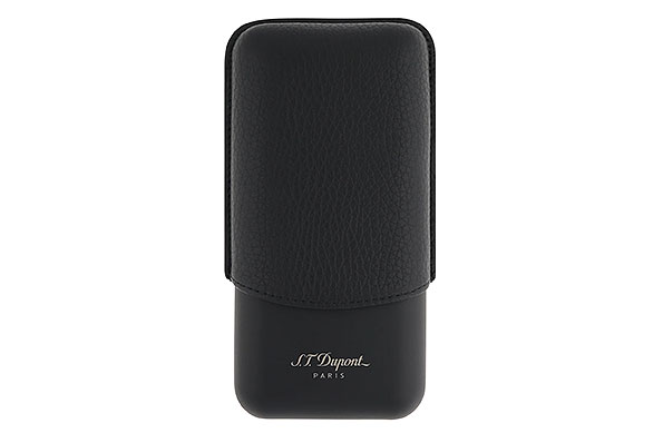 S.T. Dupont Leather/Metal black Cigar Case for 3 Cigars S.T. Dupont Leather/Metal black Cigar Case for 3 Cigars