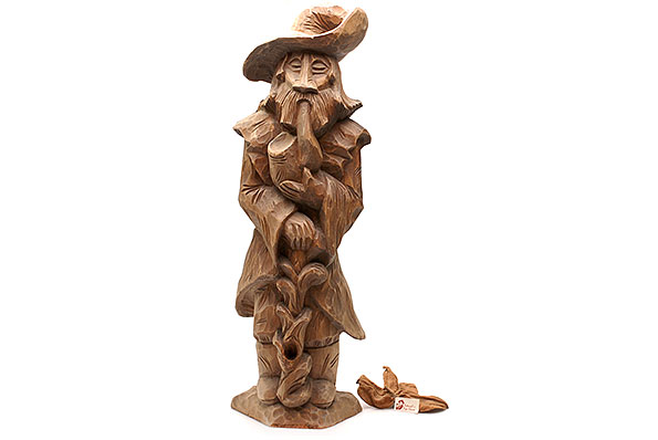 Skulptur Mann mit Pfeife - gebraucht Skulptur Mann mit Pfeife - gebraucht