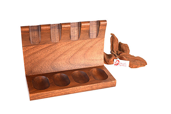 Decatur Industries Walnut Wooden Pipe Stand for 4 Pipes Estate  Decatur Industries Walnut Wooden Pipe Stand for 4 Pipes Estate