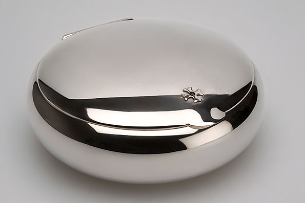 Sillems Tobacco tin large/round 925er Sterling Silver