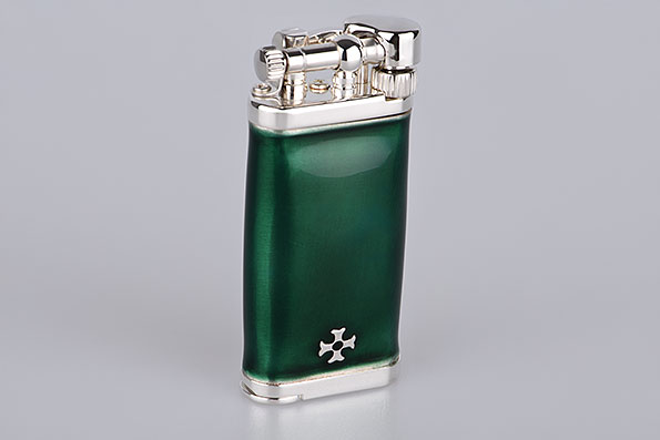Sillem's 1186G Pipe Lighter Old Boy Enamel Green Sillem's 1186G Pipe Lighter Old Boy Enamel Green