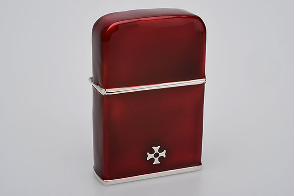 Sillems Cover for a Zippo insert 925er Sterling Silver Red [1192 Sillems Cover for a Zippo insert 925er Sterling Silver Red [1192