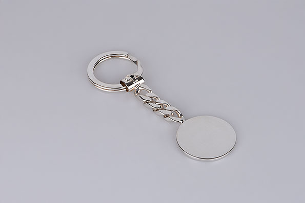 Sillems Schlsselanhnger runde Platte 925er Sterling Silber