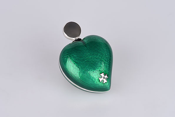 Sillem’s Perfume Flask Crying Heart Green 925er Sterling Silver Sillem’s Perfume Flask Crying Heart Green 925er Sterling Silver