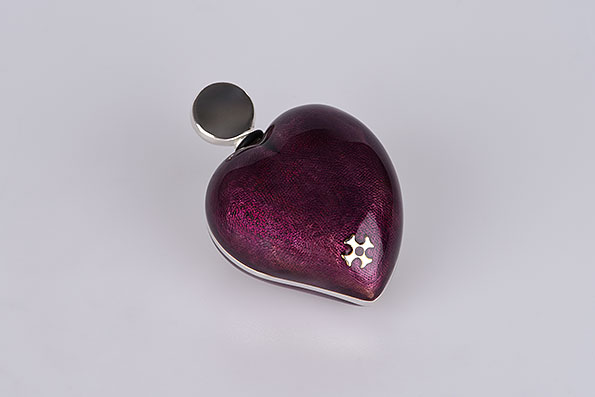 Sillem’s Perfume Flask Crying Heart Purple 925er Sterling Silver Sillem’s Perfume Flask Crying Heart Purple 925er Sterling Silver