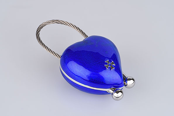 Sillem's Key Heart Enamel Blue 925er Sterling Silver Sillem's Key Heart Enamel Blue 925er Sterling Silver