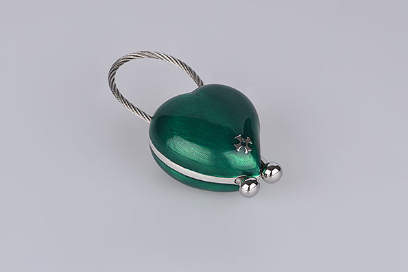 Sillem's Key Heart Enamel Green 925er Sterling Silver Sillem's Key Heart Enamel Green 925er Sterling Silver