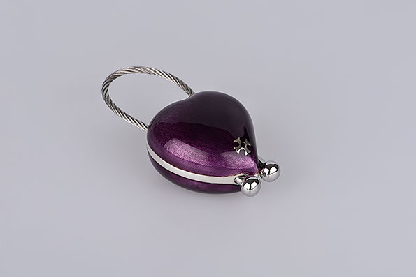 Sillems Schlsselherz Emaille Lila 925er Sterling Silber
