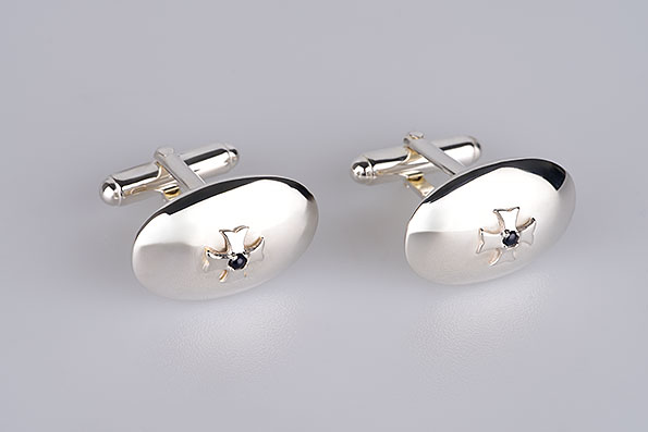 Sillems Manschettenknpfe oval 925er Sterling Silber