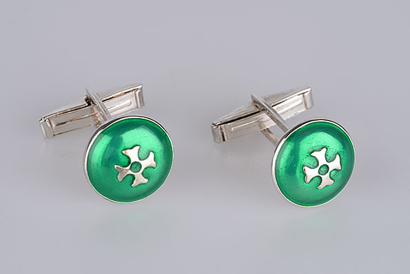 Sillem´s Cufflinks enamel Green 925er Sterling Silver Sillem´s Cufflinks enamel Green 925er Sterling Silver