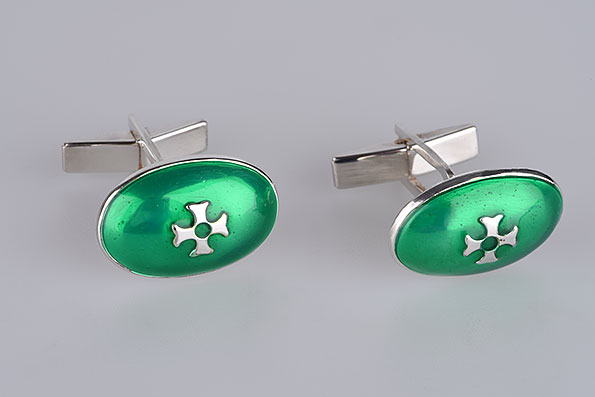 Sillem´s Cufflinks enamel Green 925er Sterling Silver Sillem´s Cufflinks enamel Green 925er Sterling Silver