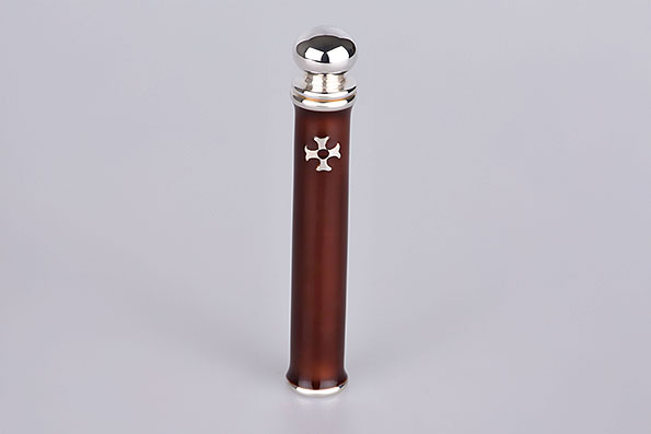 Sillem's Pfeifenstopfer Emaille Braun 925er Sterling Silber