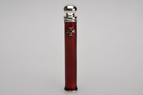 Sillem's Pipe Tamper Enamel Darkred 925er Sterling Silver Sillem's Pipe Tamper Enamel Darkred 925er Sterling Silver