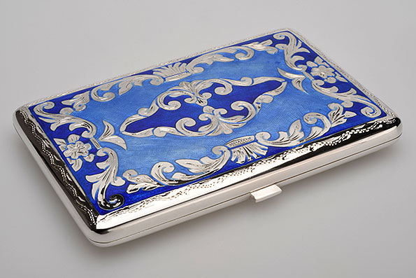 Sillem´s 1943B 925er Etui für 6 Zigarillos Blau Sillem´s 1943B 925er Etui für 6 Zigarillos Blau