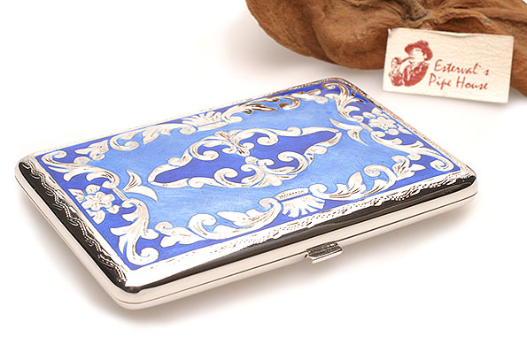 Sillems 1943B 925er Etui fr 6 Zigarillos Blau