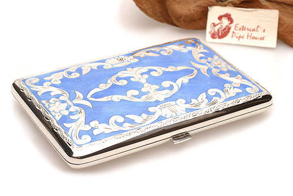 Sillems 1943CE 925er Etui fr 6 Cigarillos Celeste / Light Blue