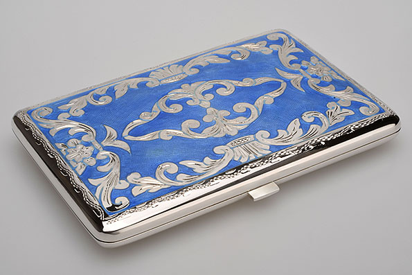 Sillem´s 1943CE 925er Etui für 6 Zigarillos Celeste / Hellbau Sillem´s 1943CE 925er Etui für 6 Zigarillos Celeste / Hellbau