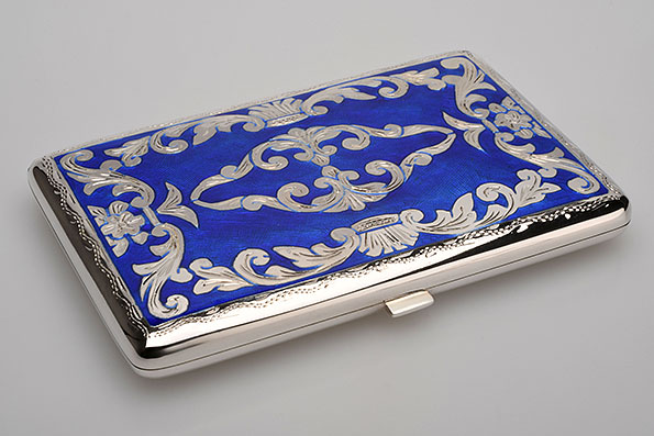 Sillems 1943RB 925er Etui fr 6 Zigarillos Royal Blau