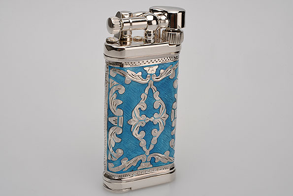 Sillem's 1990AZ Pipe Lighter Old Boy LEA 2 Face Azur Sillem's 1990AZ Pipe Lighter Old Boy LEA 2 Face Azur